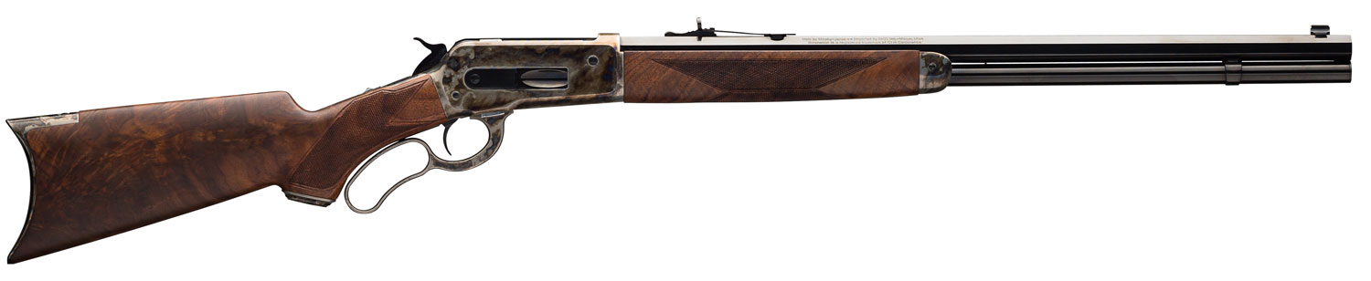 Winchester Repeating Arms 534227142 Model 1886 Deluxe Full Size 45-70 Gov 8+1 24" Brushed Polish Blued Octagon Barrel, Color Case Hardened  Steel Receiver, Satin Walnut Fixed w/Pistol Grip Stock
