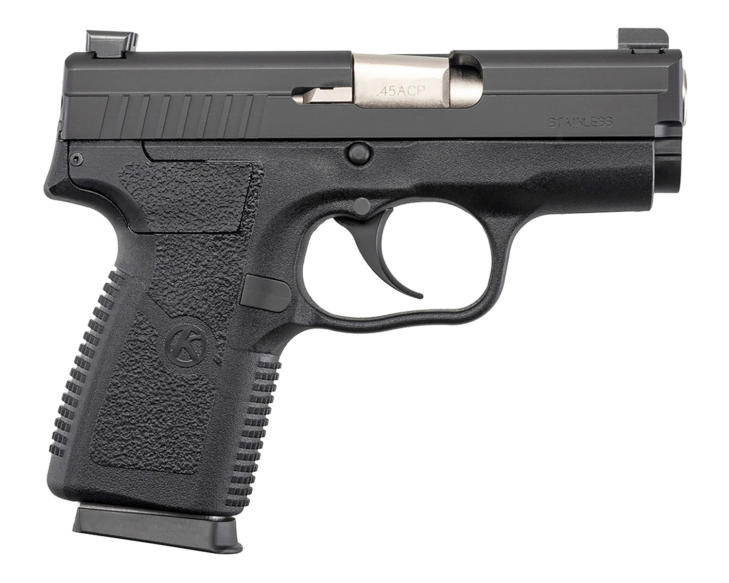 Kahr Arms PM4544N Compact Pistol, .45 ACP, 5+1 Capacity, 3.24" Stainless Barrel, DAO System, Textured Polymer Grip, Tritium Night Sights, 3 Magazines Included - KAHR - Best Price $591.26