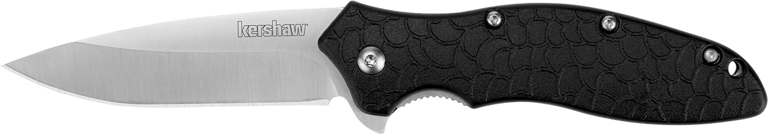 Kershaw 1830 OSO Sweet  3 Flipper Drop Point Plain Satin 8Cr13MoV SS Blade, Black GFN Handle, Includes Pocket Clip