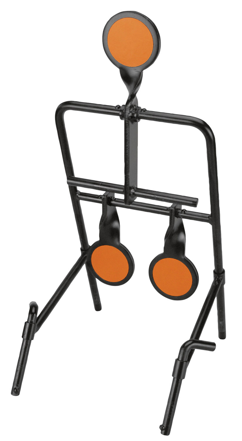 Caldwell 1071002, Black/Orange Resetting Handgun Steel Target, Heavy-Duty, 3.50" Circle Illustration, Motion Impact Enhancement