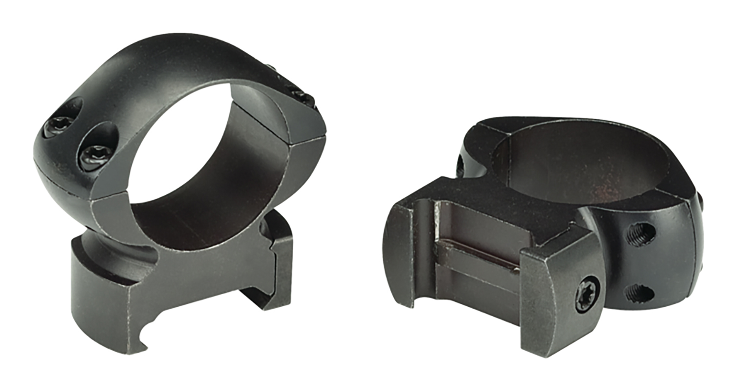 Weaver Grand Slam 1 Inch Medium Rings – Rugged Matte Black Steel Scope Rings 6 Weaver 49303 Grand Slam medium rings angle view