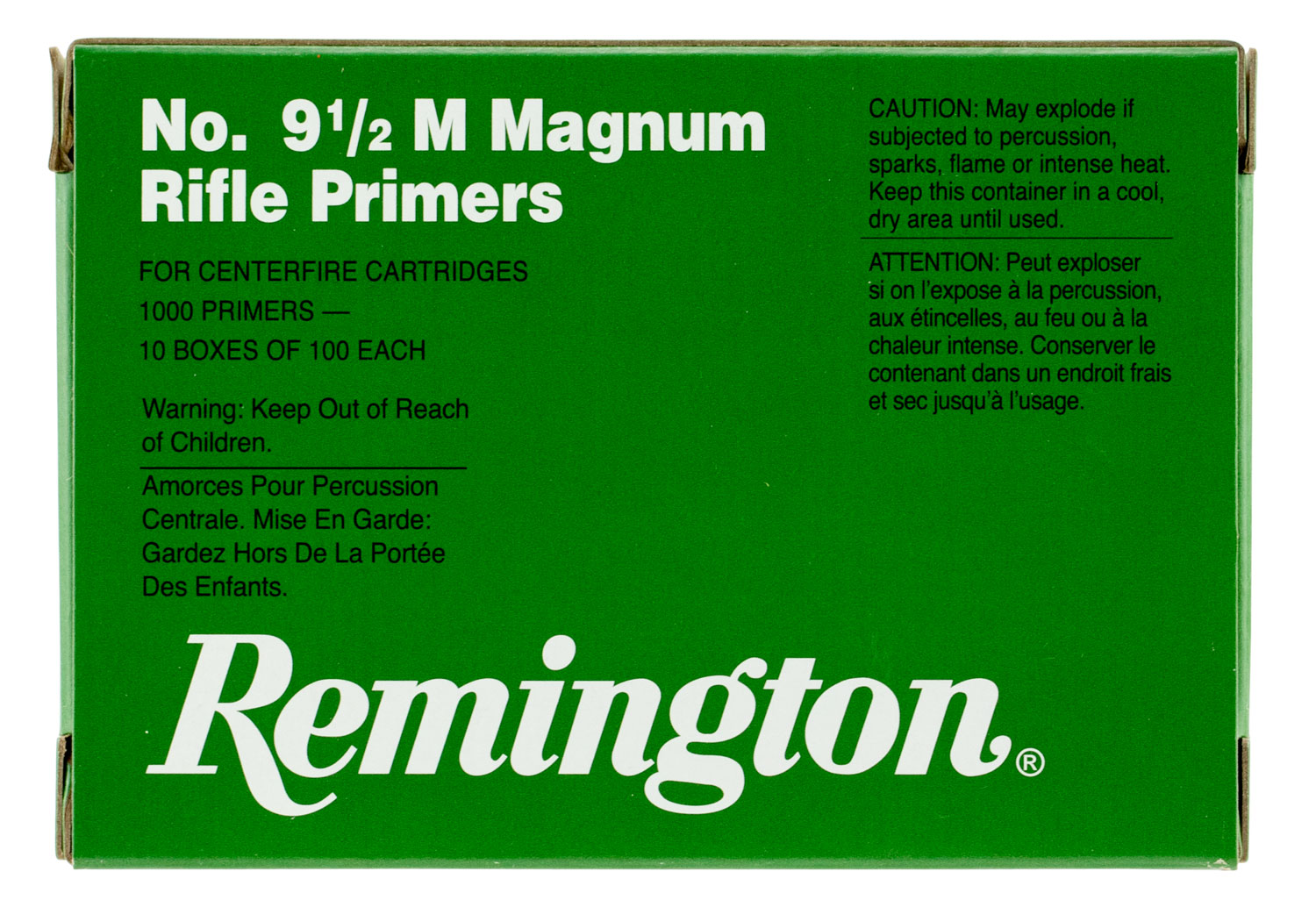 Remington 9.5 Magnum Large Rifle Primers, Brass, Model 22622, 1000 Pack, Tested Performance -20F to +150F