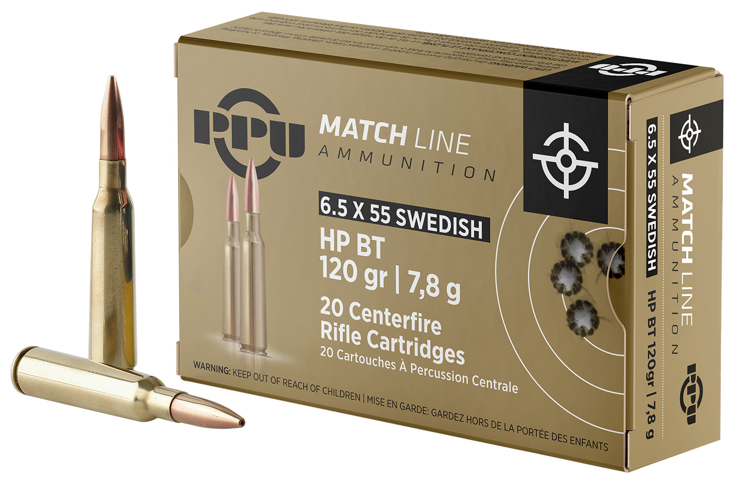 Prvi Partizan PPM6 6.5x55 Swedish 120gr HPBT Rifle Ammo 20/Box