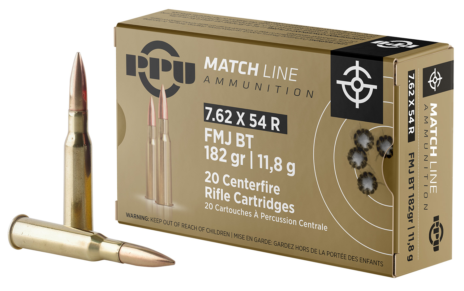 Prvi Partizan PPM7 7.62x54mmR 182gr FMJ Match Ammo 20 Rounds