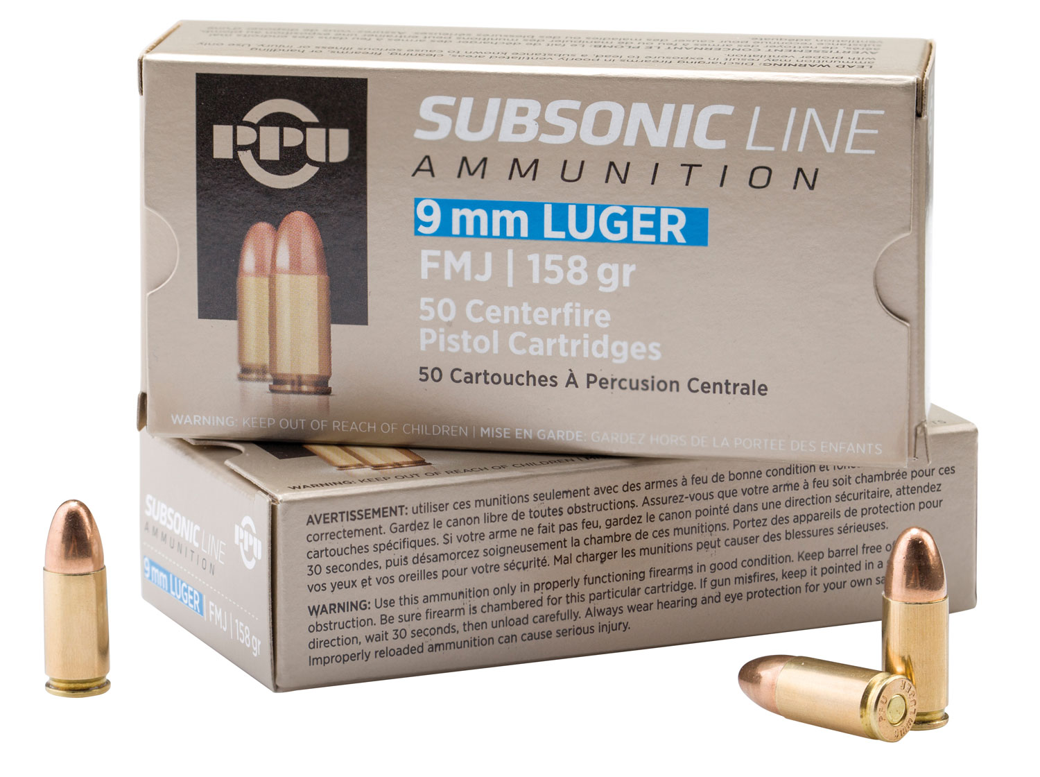 Prvi Partizan PPS9mm 9mm Luger Subsonic 158gr FMJ 50/Box