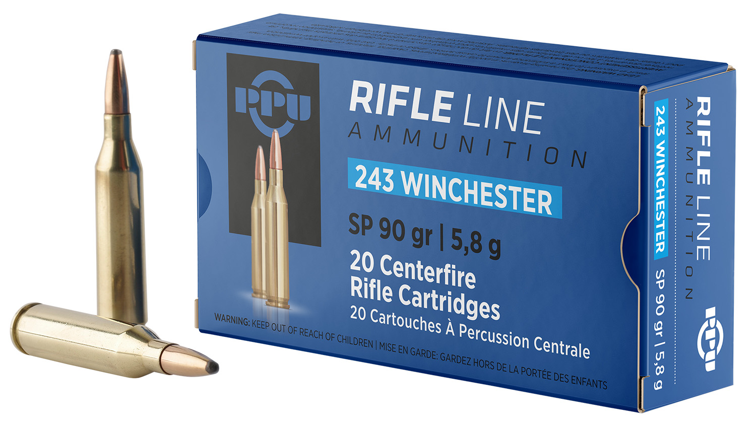 PPU PP2431 Standard Rifle  243Win 90gr Soft Point 20 Per Box/10 Case