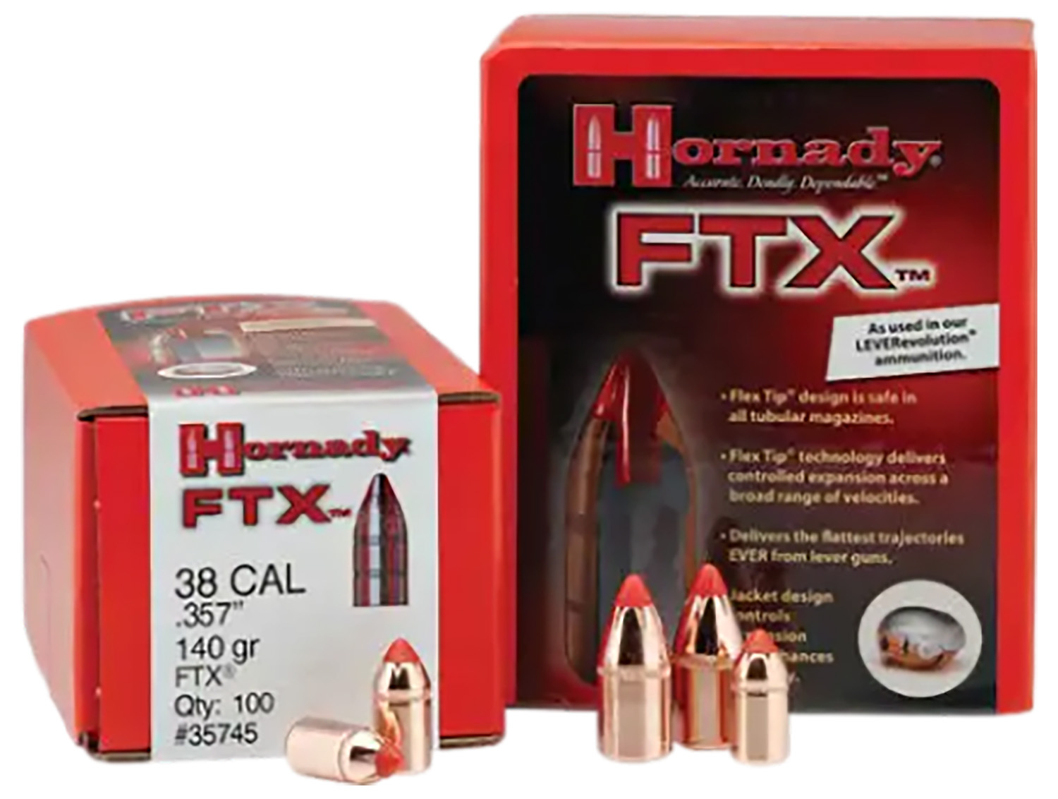 Hornady 30395 FTX Hunting 30 Cal .308 160 gr Flex Tip eXpanding (FTX) Ammo - 100 Rounds - 2.55 lbs