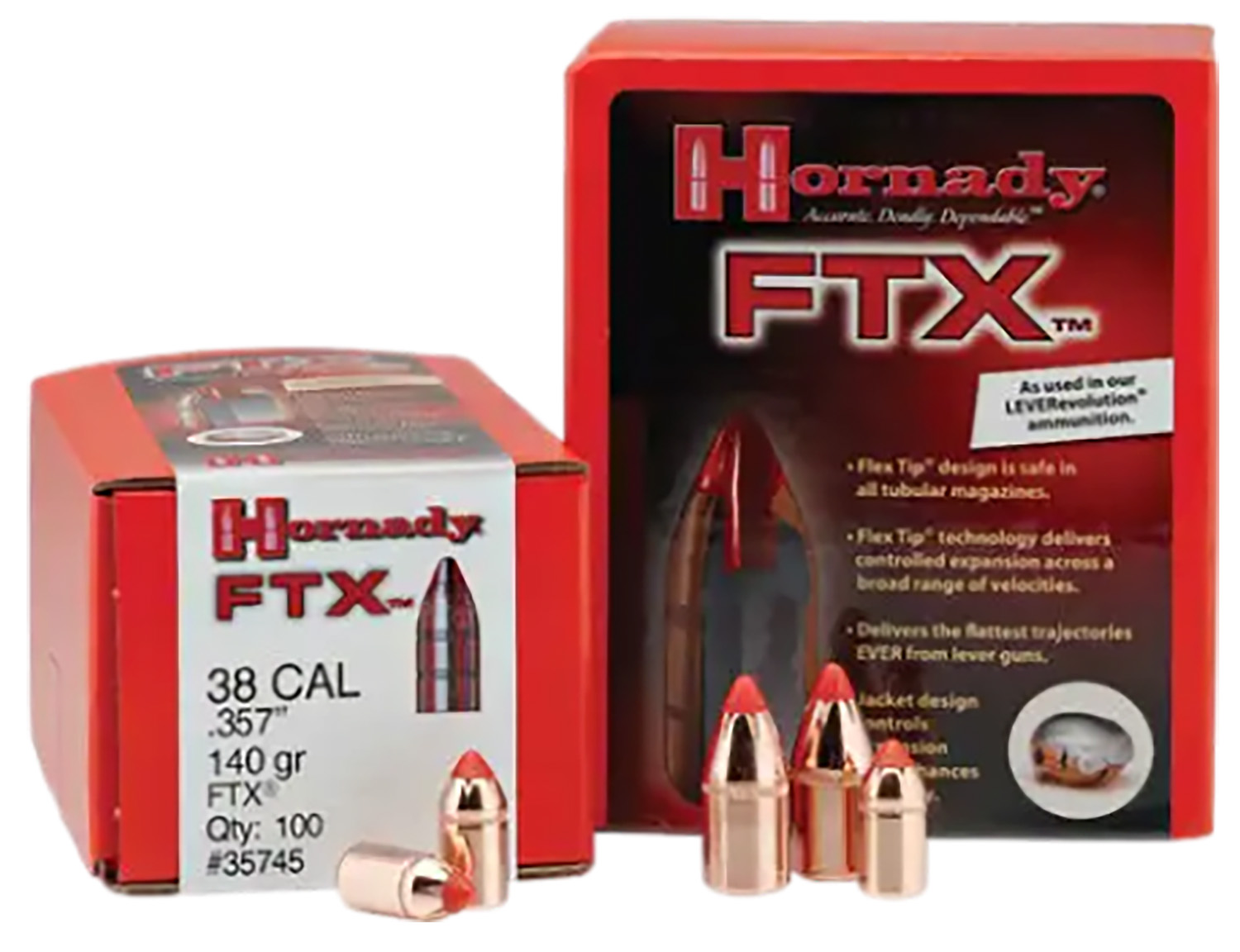 Hornady 35105 FTX Hunting 35 Cal .358 200 gr Flex Tip eXpanding (FTX)