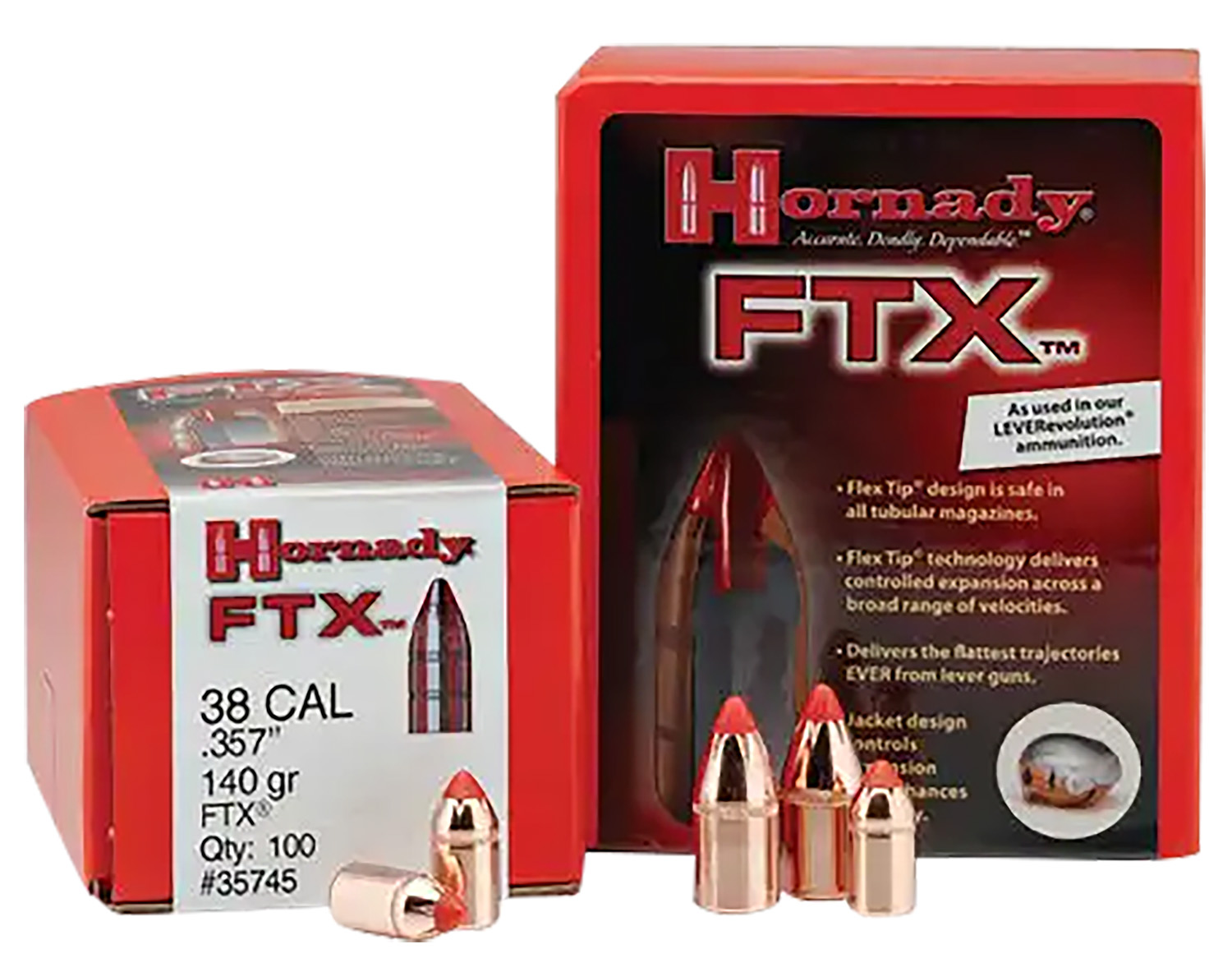 Hornady 4305 FTX Hunting 44 Cal .430 265 gr Flex Tip eXpanding (FTX)