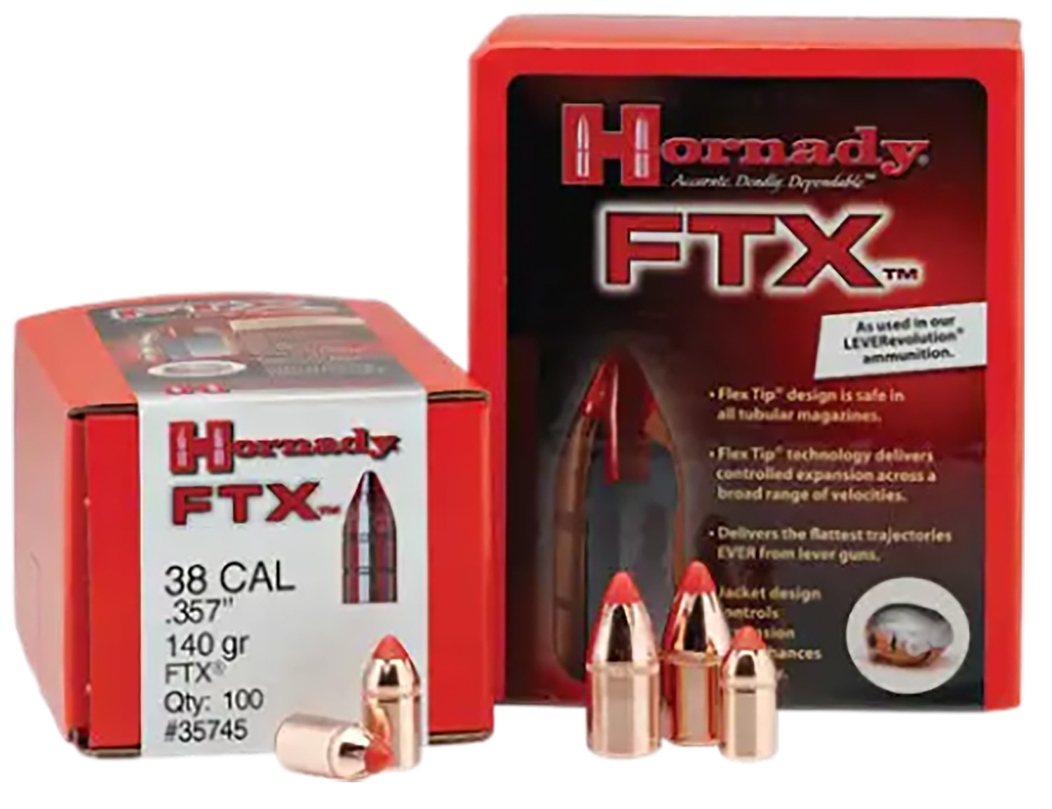 Hornady 45 Caliber Bullets .452" 200 Grains FTX (Per 50) 45215