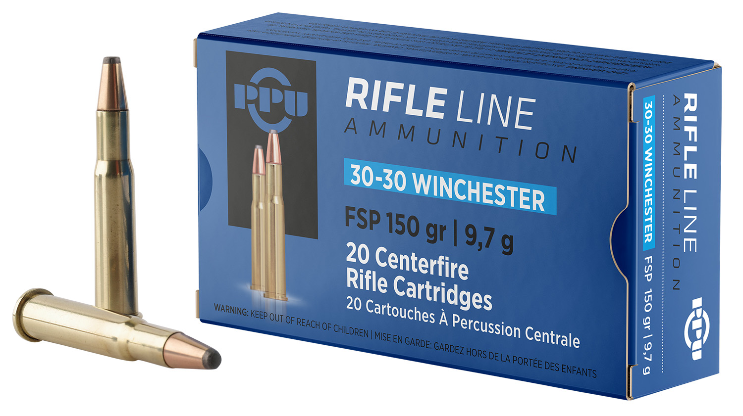 PPU PP30301 Standard Rifle  30-30Win 150gr Flat Soft Point 20 Per Box/10 Case