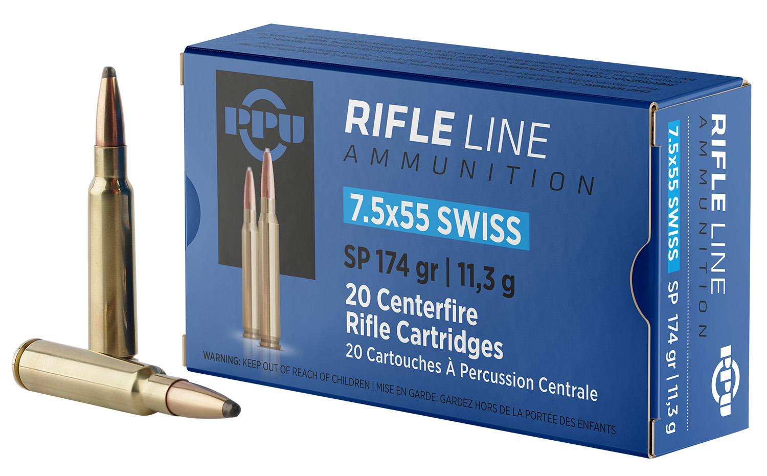 Prvi Partizan PP7SS 7.5x55 Swiss 174gr Soft Point Rifle Ammo 20/Box