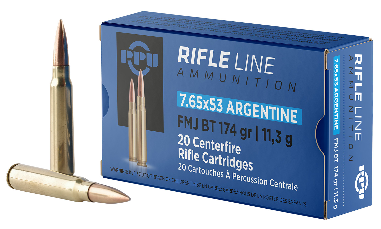 Prvi Partizan 7.65x53 Argentine 174Gr FMJ Boat Tail Ammo - 20 Rounds