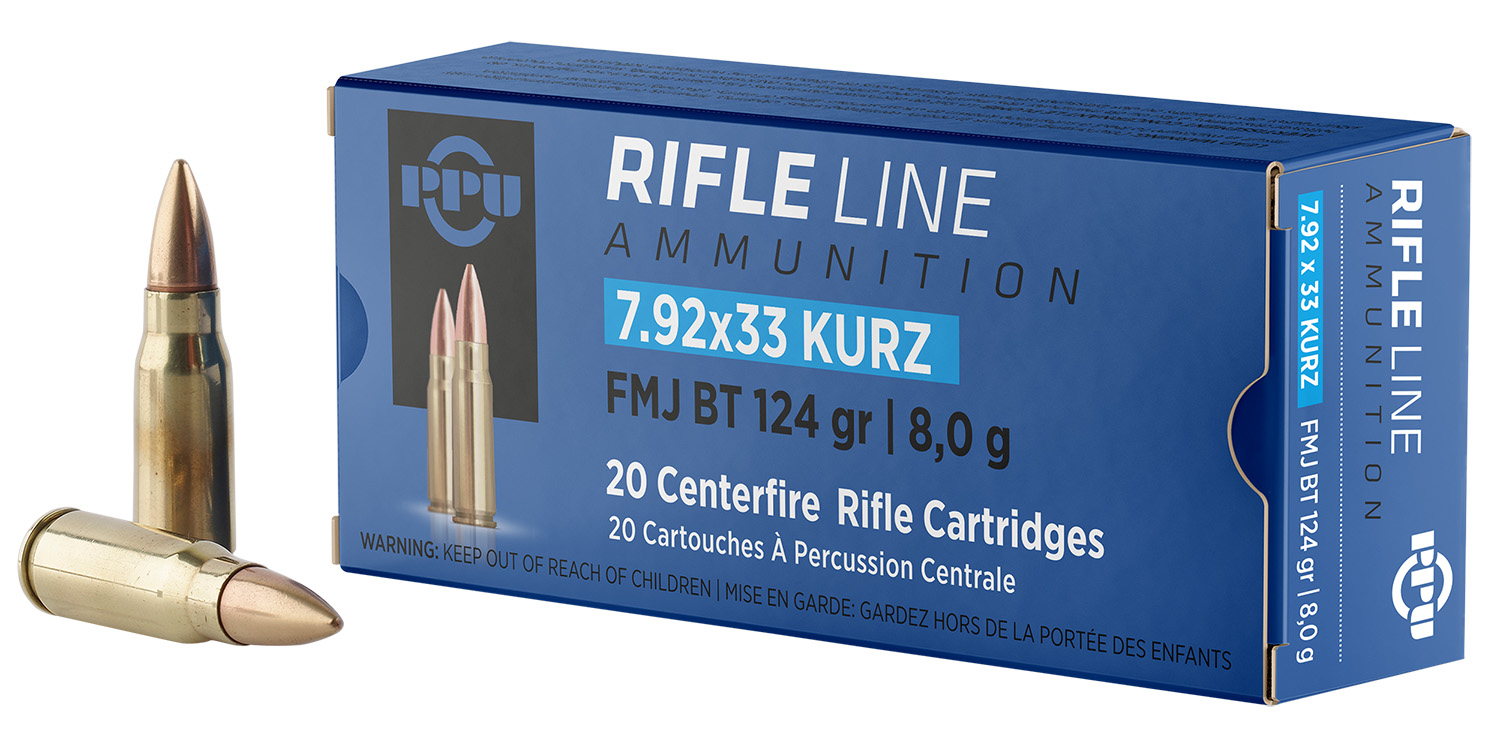 Prvi Partizan PP7K 7.92x33 Kurz 124gr FMJ BT Rifle Ammo 20/Box