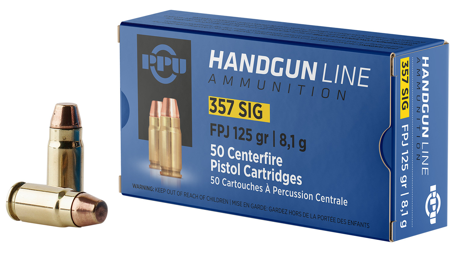 Prvi Partizan PPH357S .357 SIG 125gr FPJ Ammo 50 Rounds