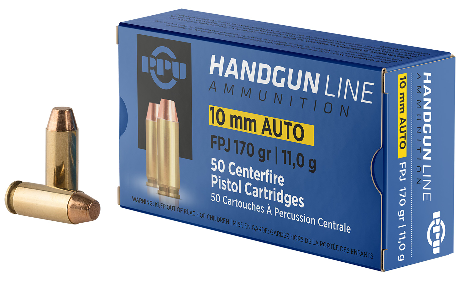 PPU PPH10F Handgun  10mmAuto 170gr Flat Point Jacketed 50 Per Box/10 Case PPU PPH10F Handgun  10mmAuto 170gr Flat Point Jacketed 50 Per Box/10 Case