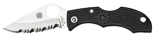Spyderco LBKS3 Ladybug 3  1.94 Folding Modified Clip Point Serrated VG-10 SS Blade Black FRN Handle