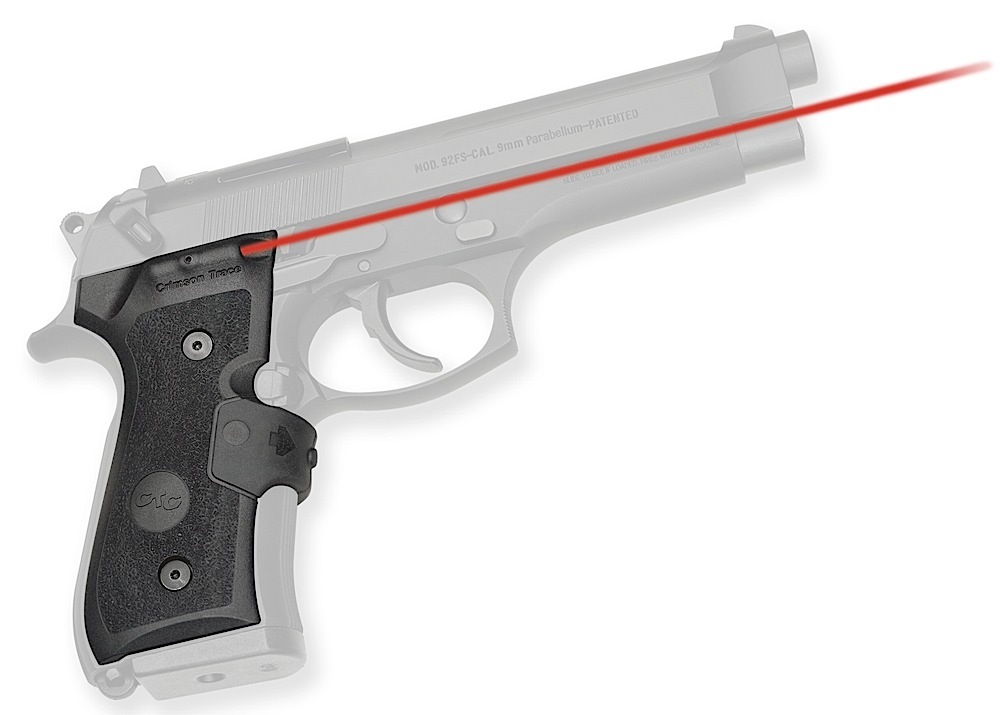 Crimson Trace 0119201 LG-402 Lasergrips Black Red Laser Beretta 92/96/M9 - Crimson Trace Corporation - 0.50" AT 50 FT