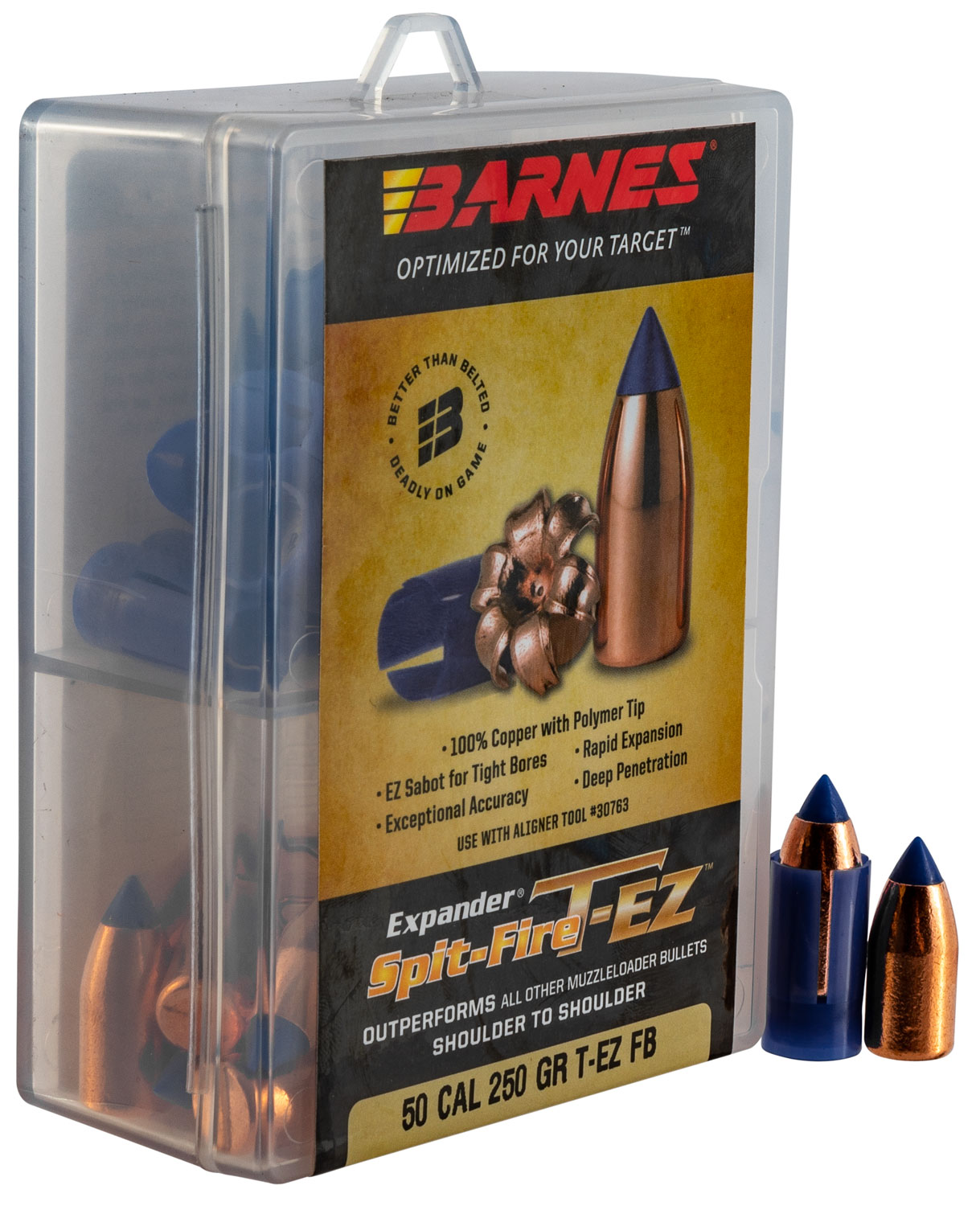 Barnes 30601 Spit-Fire T-EZ 50 Cal 250gr Muzzleloader Bullets 24ct Box - Browning - 50 Caliber
