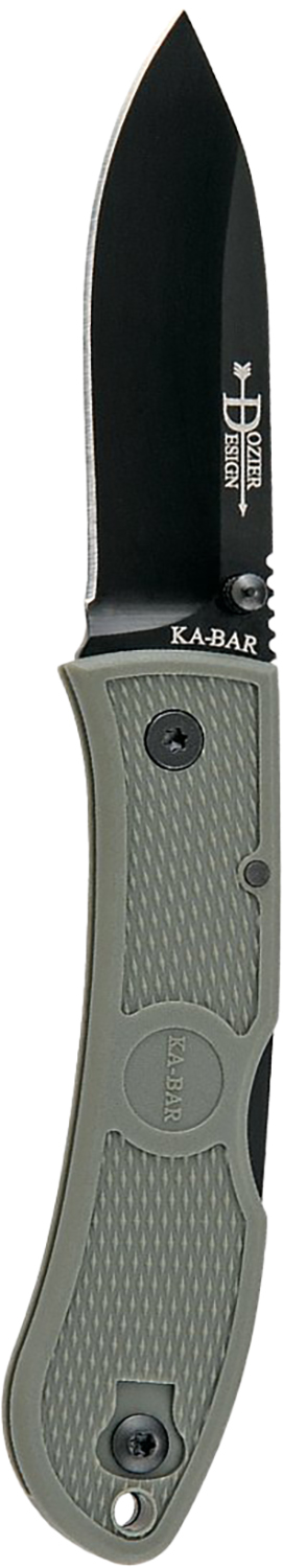 KABAR Dozier Hunter Folding Knife AUS 8A/Black Plain Dual Thumb Stud/Pocket - Ka-Bar Knives - DROP POINT