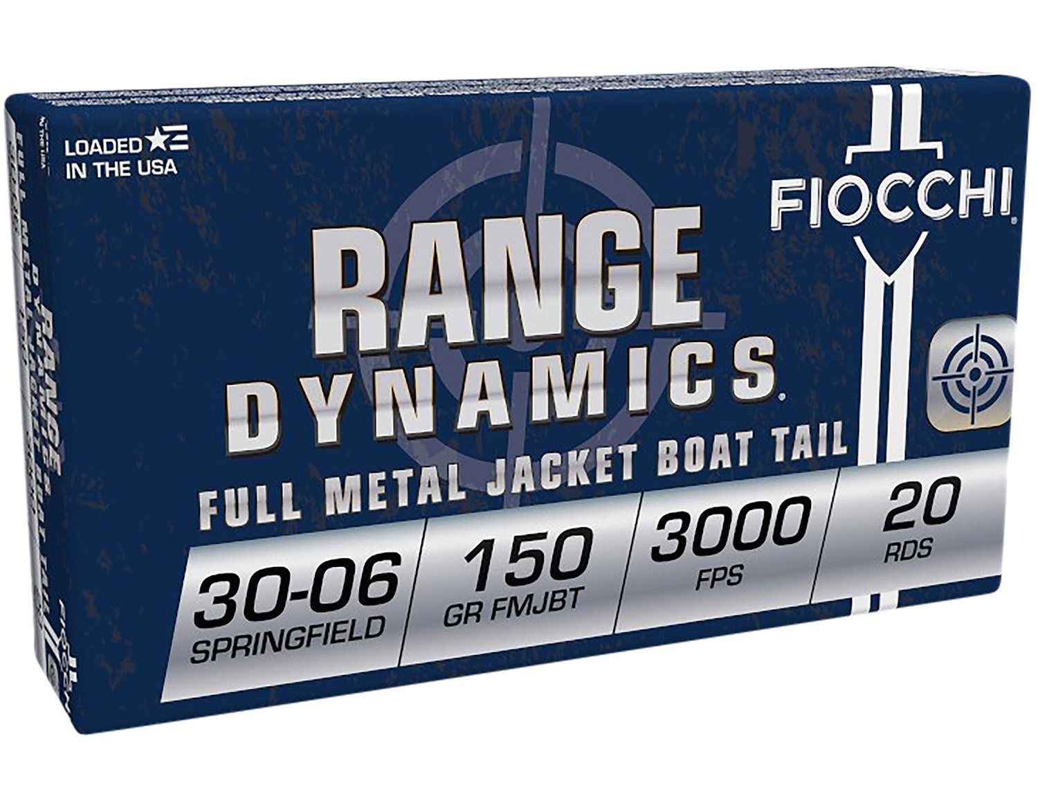 Fiocchi 3006A Range Dynamics  30-06Springfield 150gr Full Metal Jacket Boat Tail 20 Per Box/10 Case