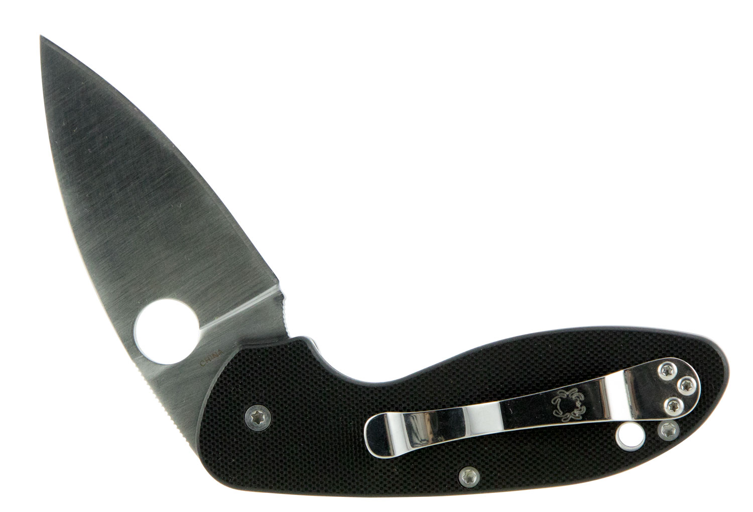 Spyderco C216GP Efficient Knife, 2.98" Plain Edge, Black G-10 Handle