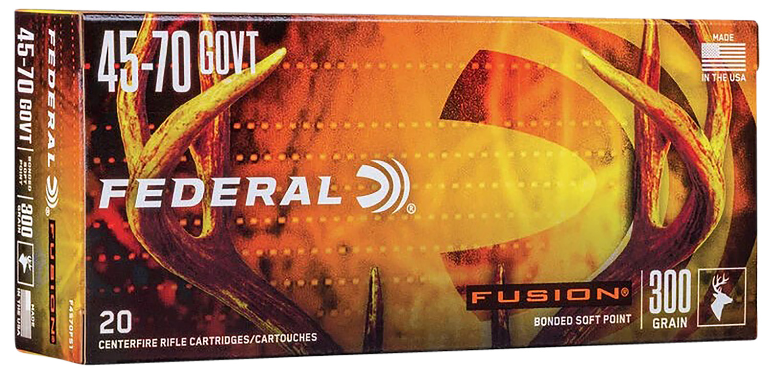 Federal F4570FS1 Fusion  45-70Gov 300gr Bonded Soft Point 20 Per Box/10 Case