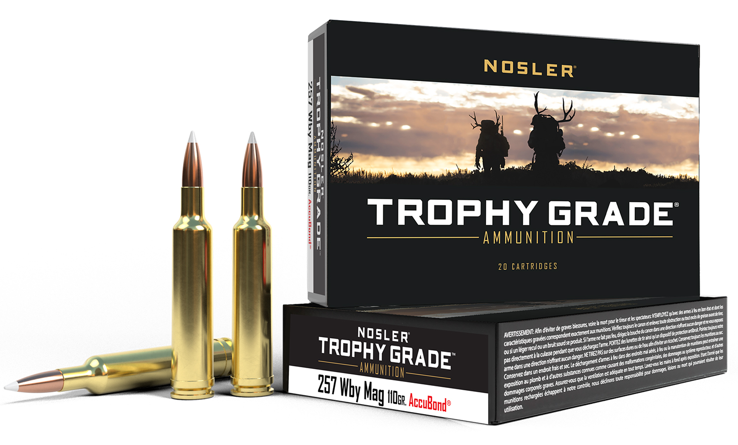 Nosler 60012 Trophy Grade 257WthbyMag 110gr AccuBond 20 Per Box/10 Case