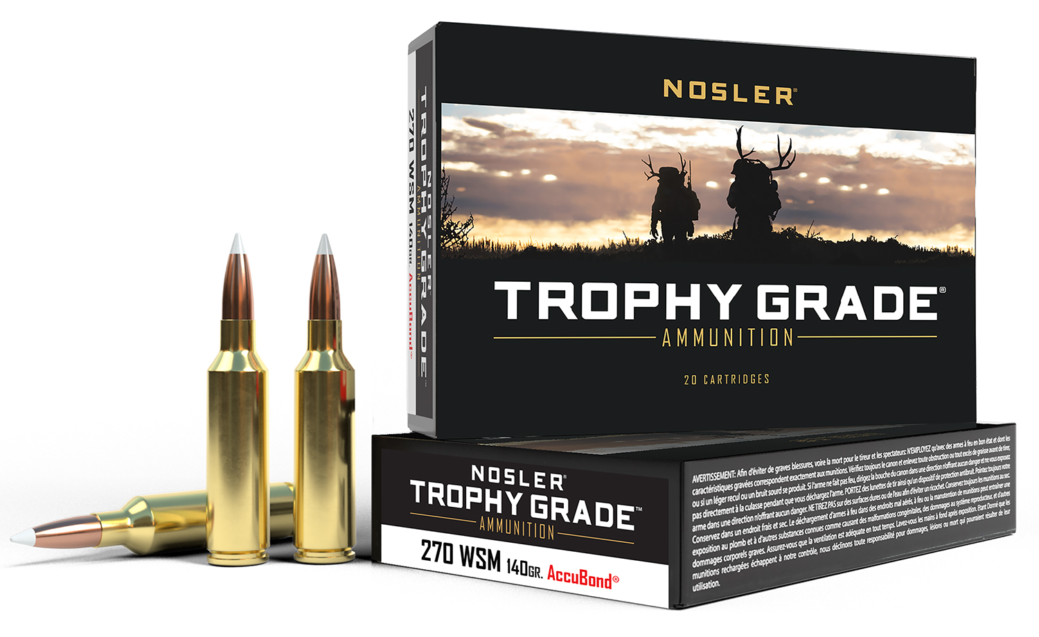 Nosler 60030 Trophy Grade Hunting 270 WSM 140 gr AccuBond 20 Per Box/ 10 Cs - Nosler - NOSLER ACCUBOND