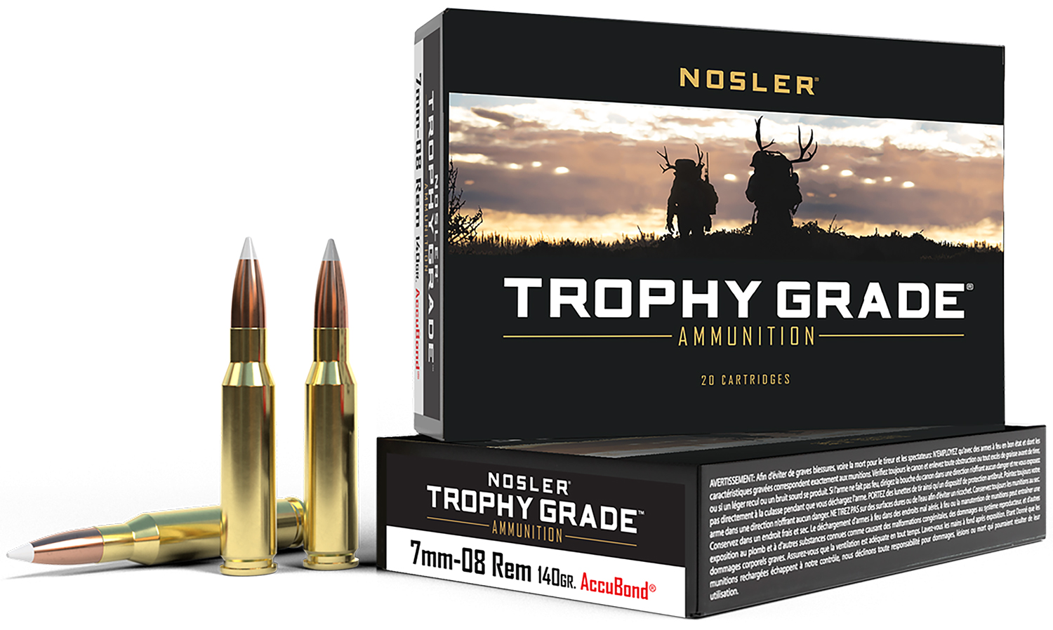 Nosler 60042 Trophy Grade 7mm-08 Rem 140 gr Nosler AccuBond 20 Per Box/...-img-0
