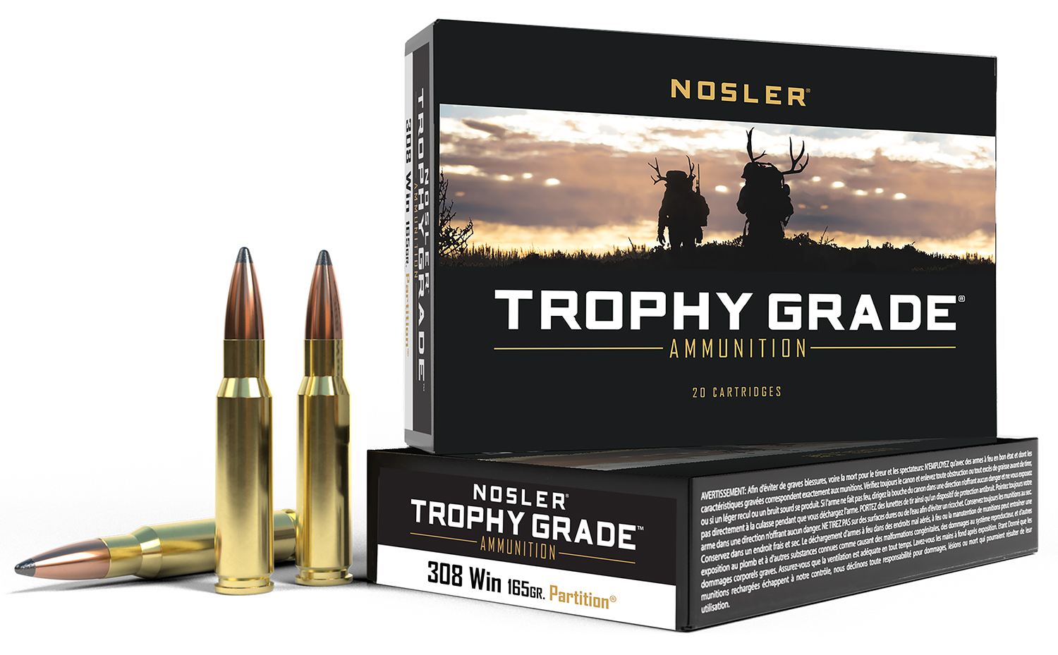 Nosler Trophy Grade Rifle Ammunition 308 Win. 165 gr. PT SP 20 rd.