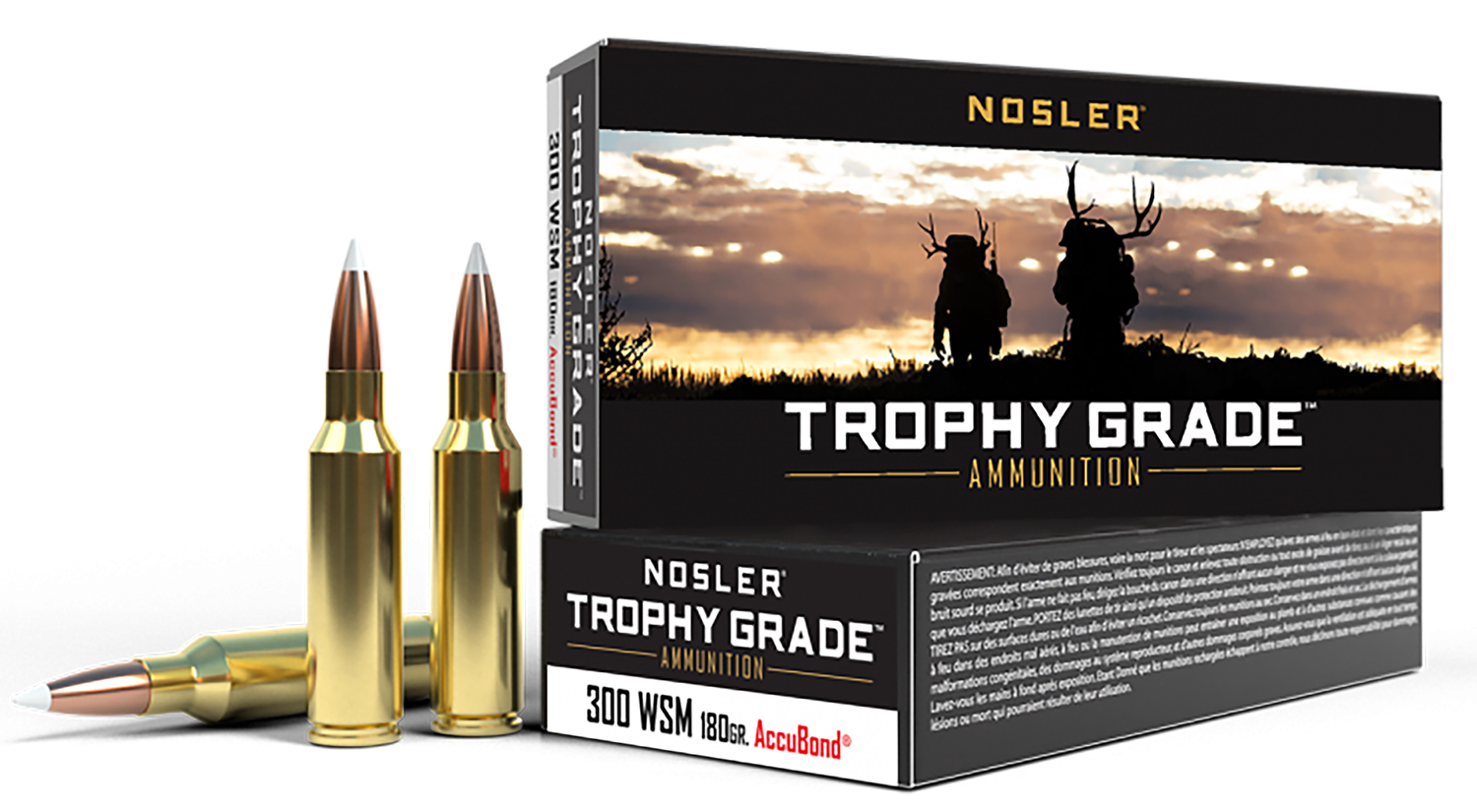Nosler 60063 Trophy Grade Hunting 300 WSM 180 gr AccuBond 20 Per Box/ 10 Cs - Nosler - NOSLER ACCUBOND