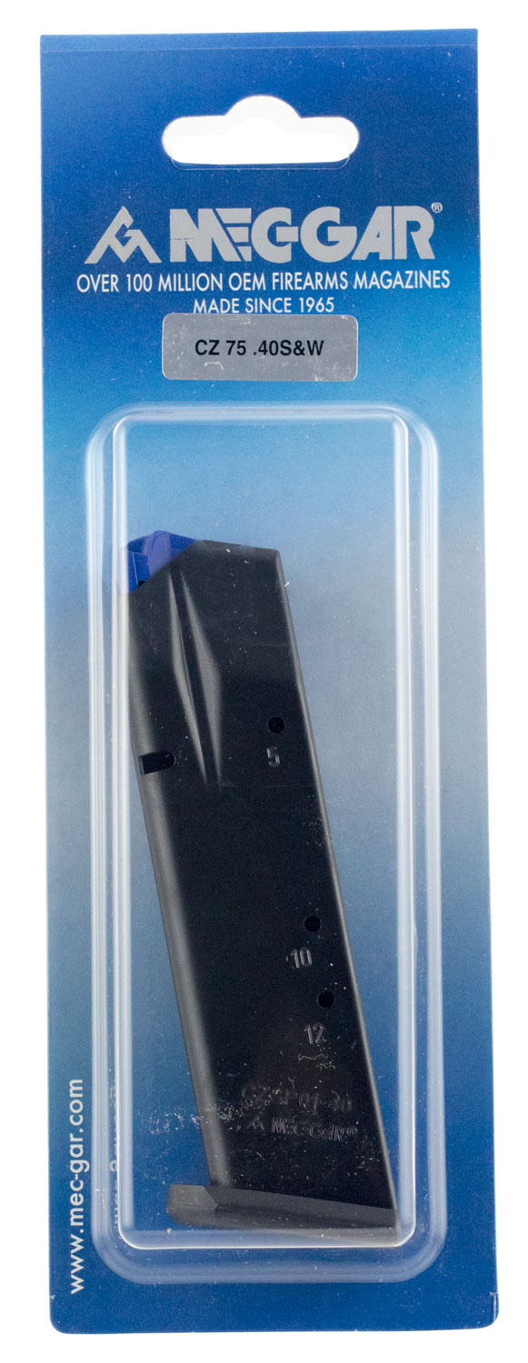 Mec-Gar MGCZ4012AFC 12rd .40 S&W Blued Magazine for CZ 75B/Shadow 2