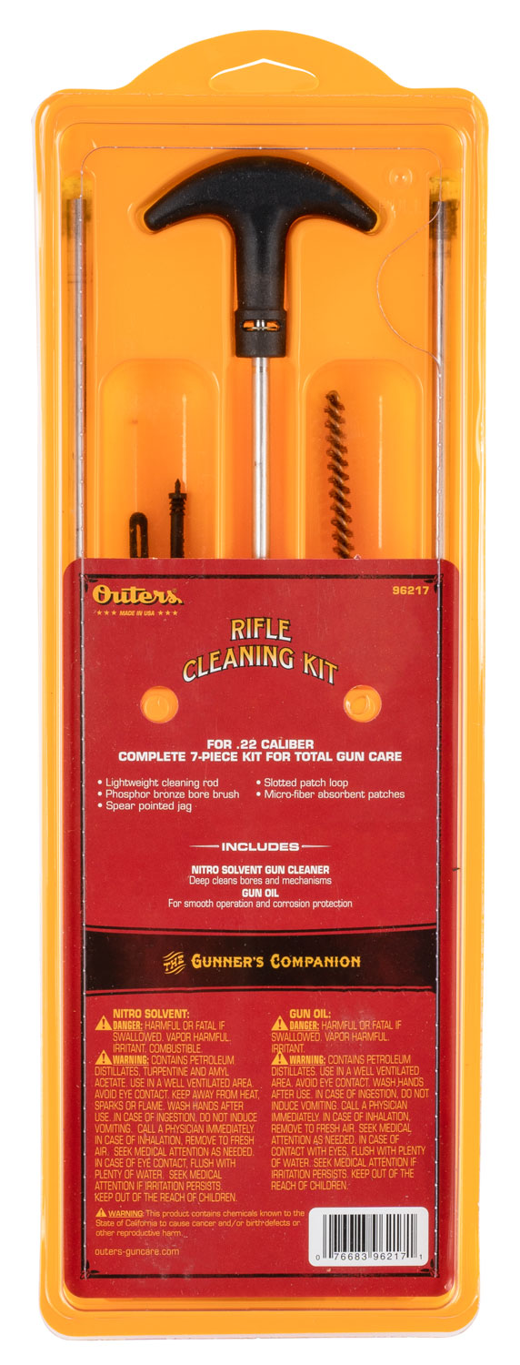 Outers Standard Cleaning Kit .22 Cal 8-32 Rifle Clam Pack 96217