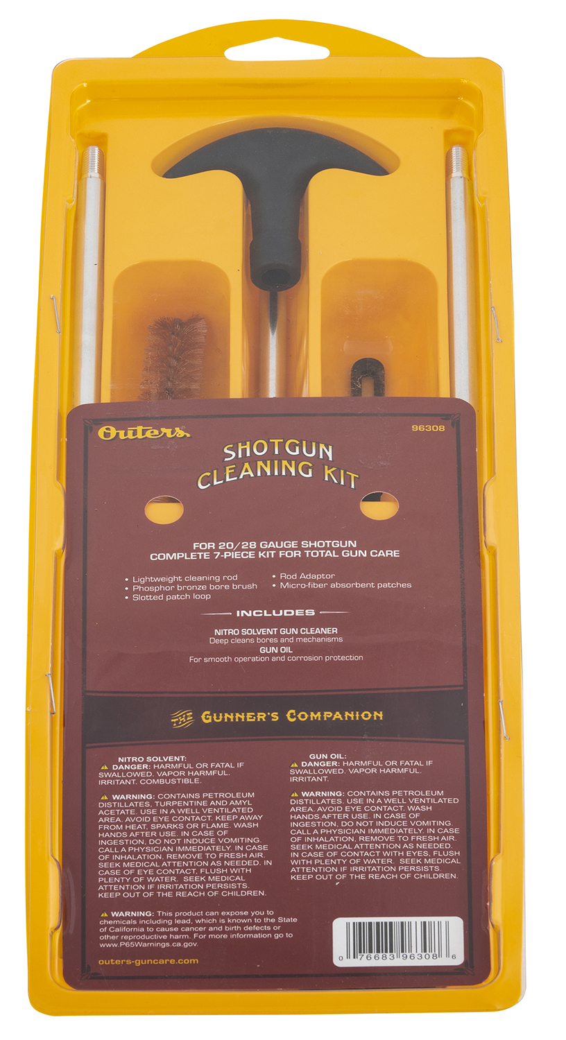 Outers 96308 Aluminum Rod Shotgun Kit 20/28 Gauge Shotgun (Clam Pack) - Gun  Cleaning Kits & Gun Cleaning Supplies at  : 1032899428