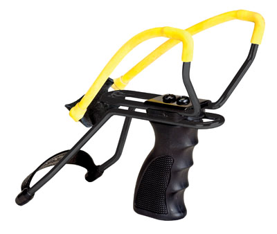 Daisy P51 Slingshot With Pistol Grip Yellow Steel Frame Black Molded-img-0