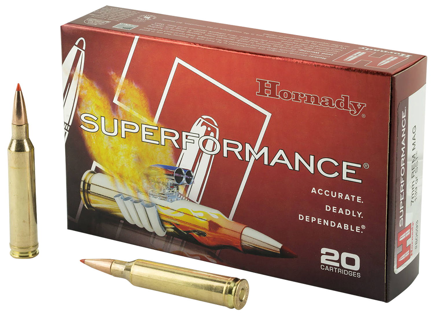 Hornady 80593 Superformance  7mmRemMag 139gr Super Shock Tip 20 Per Box/10 Case