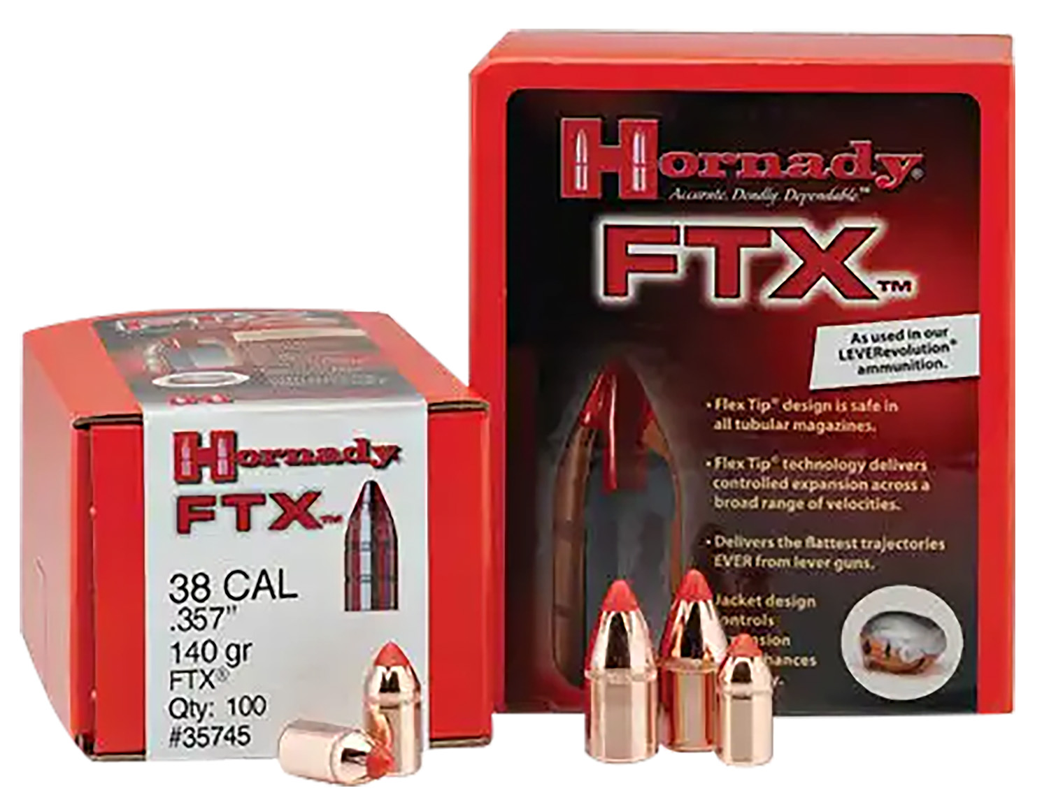 Hornady 30396 FTX Hunting 30 Cal .308 160 gr Flex Tip eXpanding (FTX)