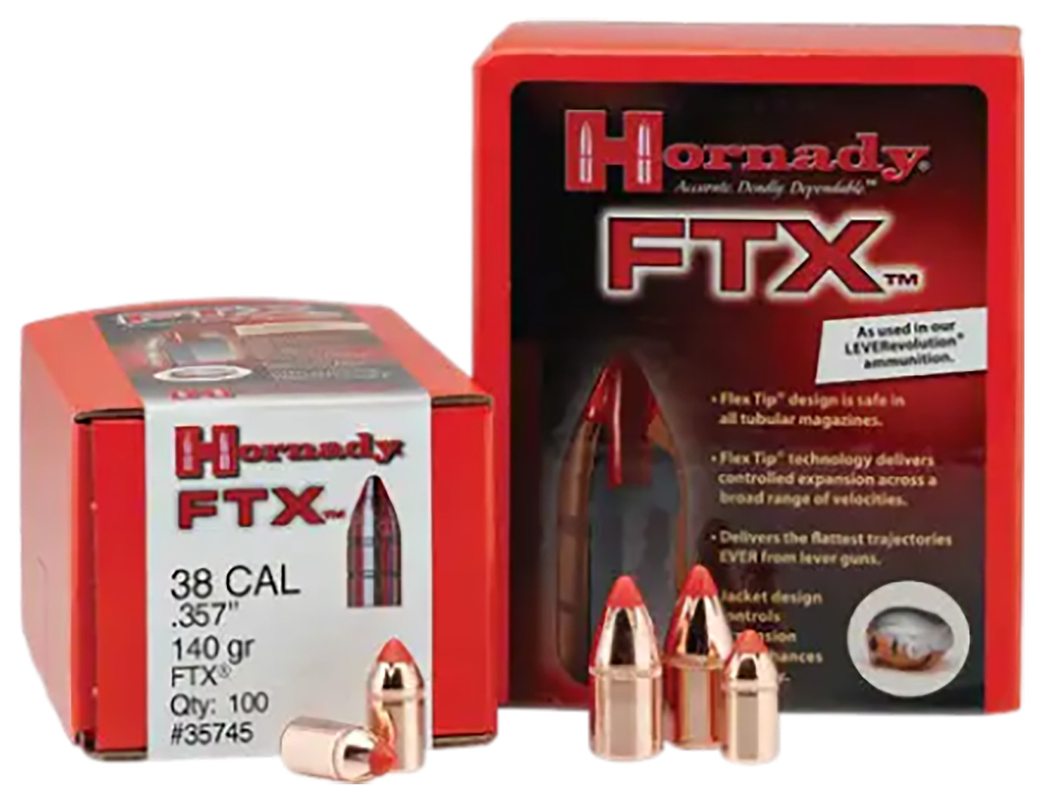 Hornady 44105 FTX Hunting 44 Cal .430 225 gr Flex Tip eXpanding (FTX)