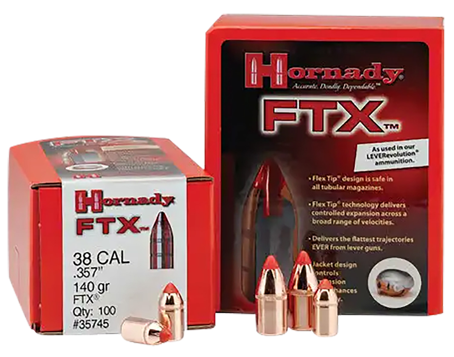 Hornady 45218 FTX Hunting 45 Cal .452 225 gr Flex Tip eXpanding (FTX)