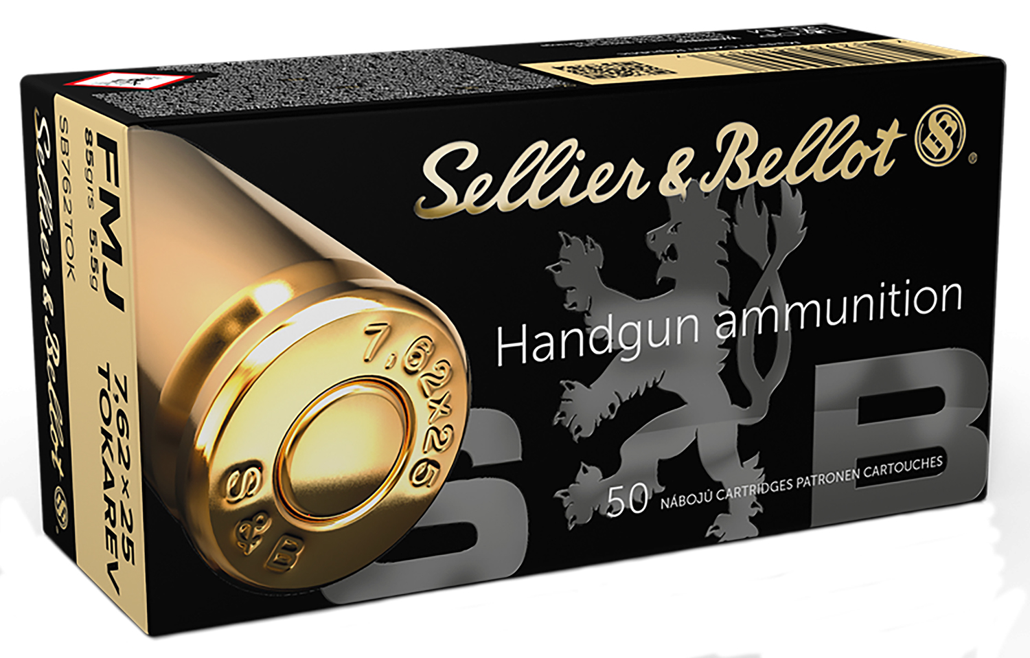 Sellier & Bellot SB762TOK Handgun Target 7.62x25mm Tokarev 85 gr Full Metal Jacket (FMJ) 50 Per Box/ 30 Cs