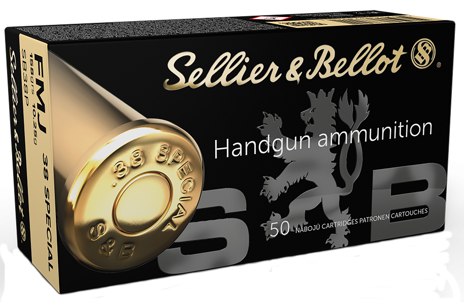 Sellier & Bellot SB38P Handgun  38Special 158gr Full Metal Jacket 50 Per Box/20 Case