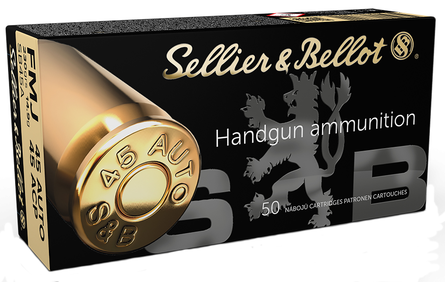 Sellier & Bellot SB45A Handgun Ammunition 45 ACP 230 gr Full Metal Jacket (FMJ) 50 Bx/ 20 Cs