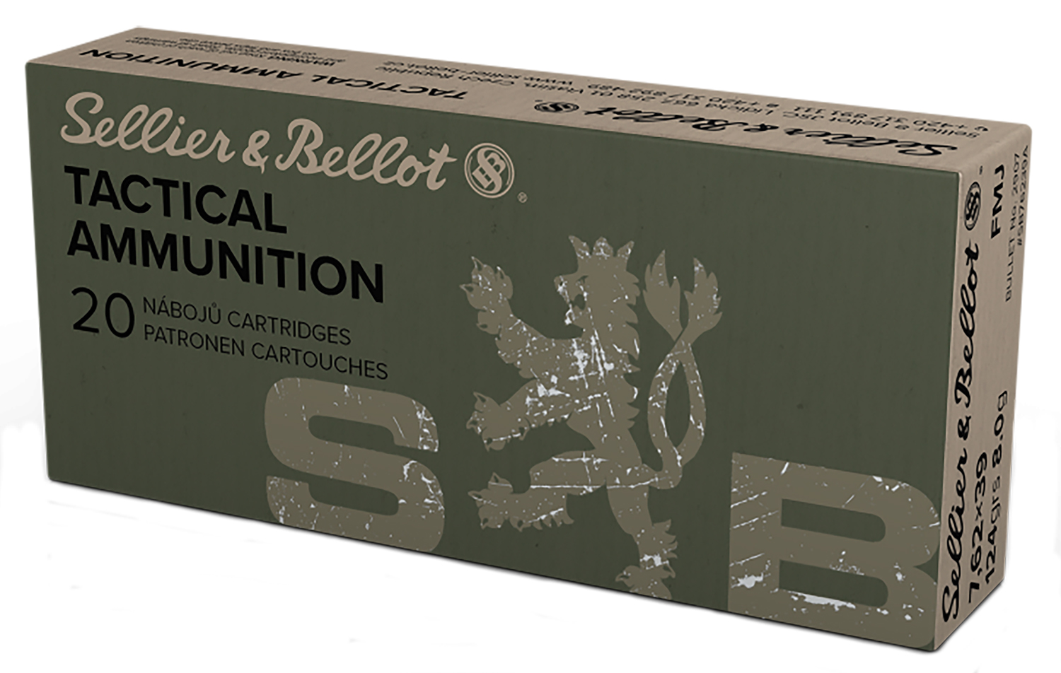 Sellier & Bellot SB76239A Rifle  7.62x39mm 123 gr Full Metal Jacket (FMJ) 20 Bx/ 30 Cs