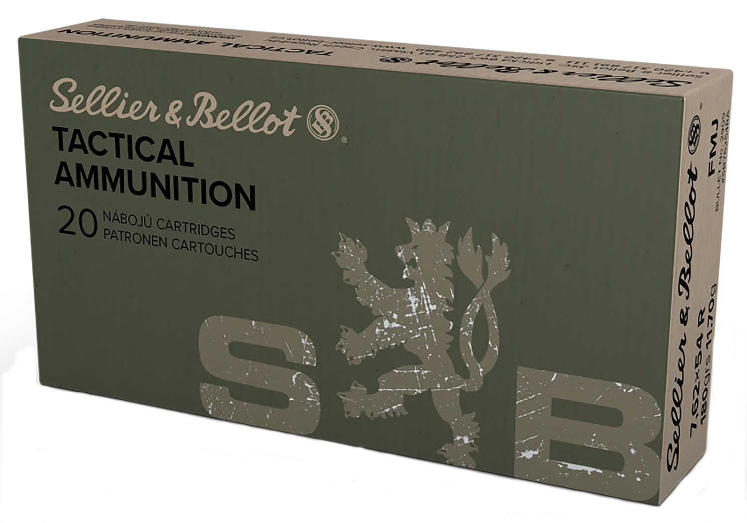 lier & Bellot Rifle 7.62X54R 180 Grain Full Metal Jacket 20 Round Box SB76254RA Ammo