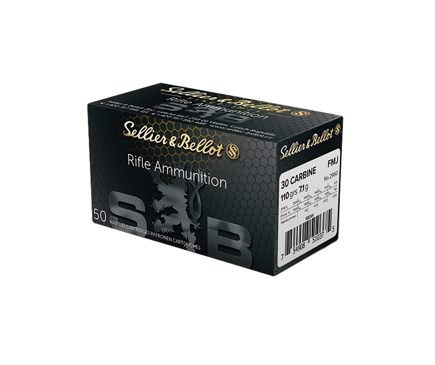 Sellier & Bellot SB30A 30 Carbine 110gr FMJ Ammo 50/Box
