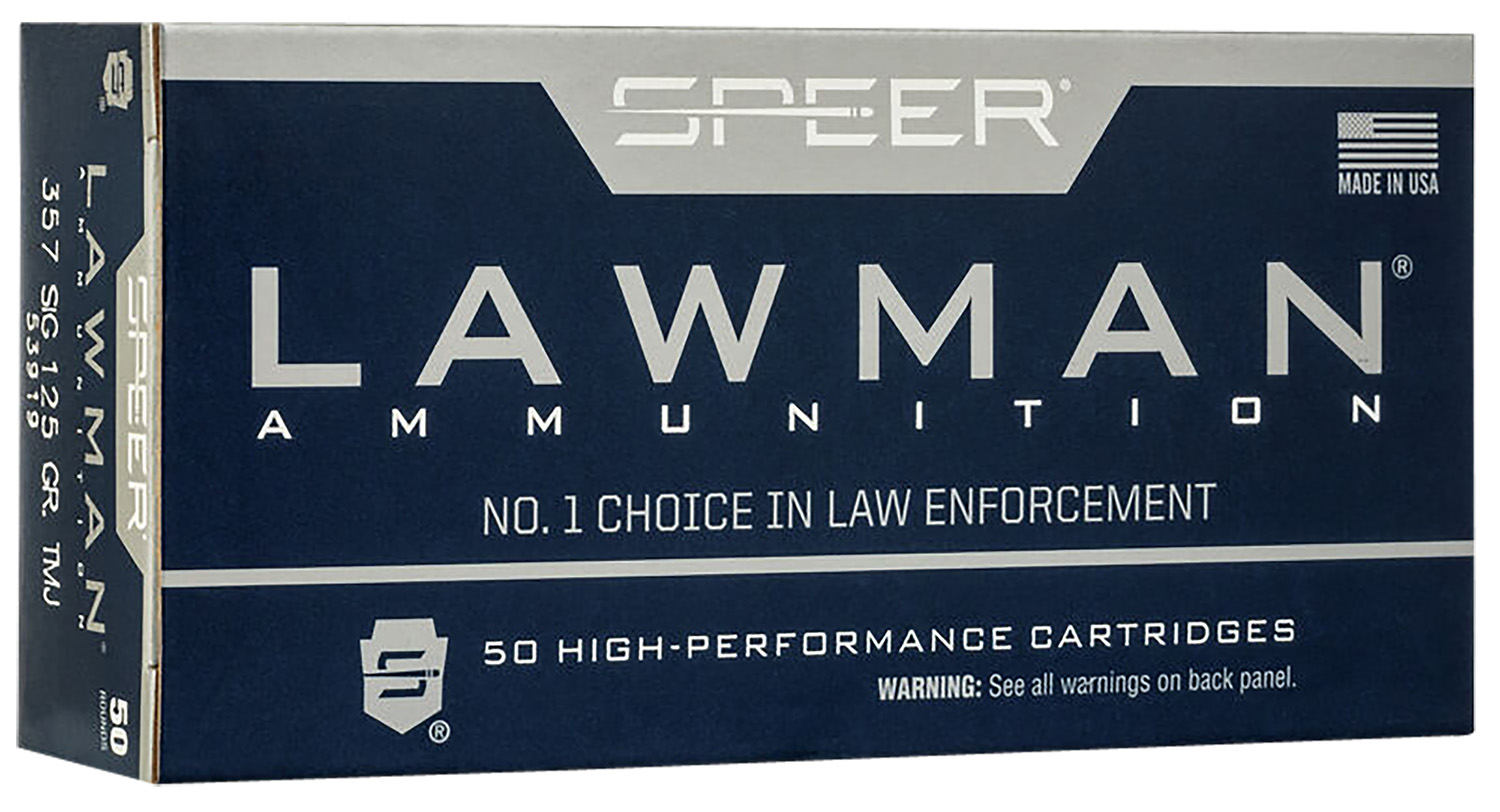 Speer 53919 Lawman .357 Sig 125gr TMJ Flat Nose 50 Rounds Box