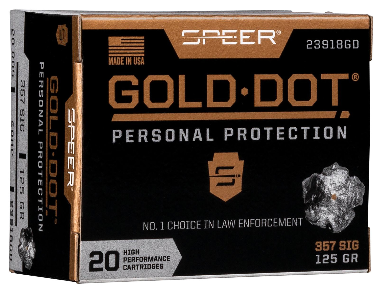 Speer 4360 Gold Dot 357 Sig 125gr Hollow Point Ammo 100/Box