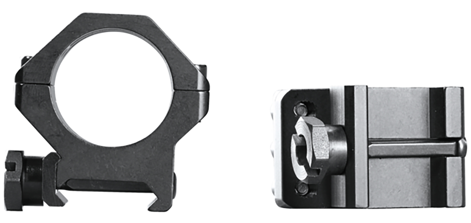 Weaver 6 Hole Rings 1 Inch Medium – Reliable Six-Hole Skeleton Tactical Scope Rings, Matte 6 Weaver six-hole skeleton ring medium angle view