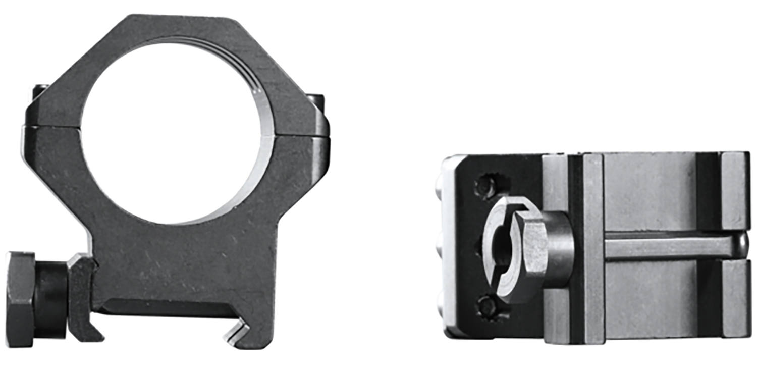 Weaver 6 Hole Rings 1 Inch High – Rugged Six-Hole Skeleton Tactical Scope Rings, Matte 6 Weaver six-hole tactical ring high angle view